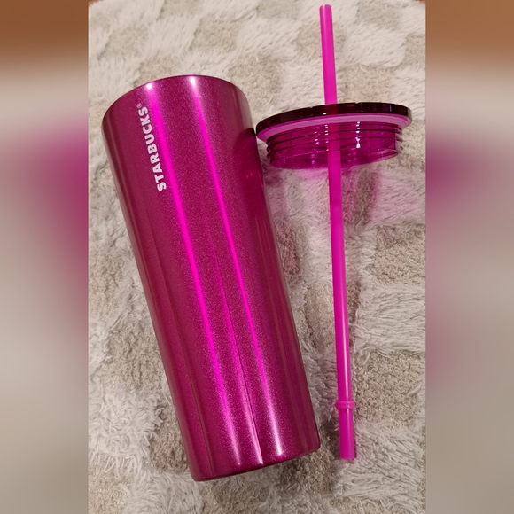 Starbucks 2022 Scalloped Petunia Metallic Stainless Steel Cold Tumbler - Picture 5 of 5